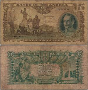 Q1108 Banknote Angola 5 Angolares Óscar Carmona 1947 -> Make Offer