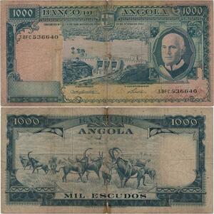 Q1111 Banknote Angola 1000 Escudos Americo Tomas 1962 -> Make Offer