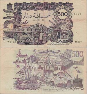 Q1322 Banknote Algeria 500 Dinars 1970 -> Make offer