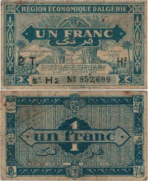Q1335 Banknote Algeria 1 Franc 1949 -> Make offer