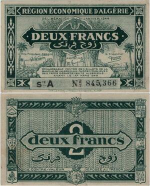 Q1337 Banknote Algeria 2 Francs 1949 -> Make offer