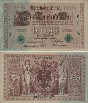Q1381 Banknote Germany 1000 Marks 1910 UNC -> Make offer