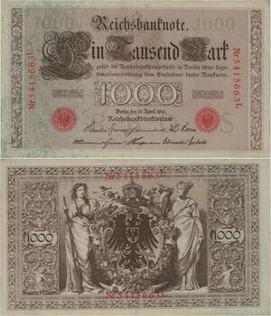Q1385 Banknote Germany 1000 Marks 1910 UNC -> Make offer