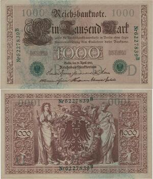 Q1386 Banknote Germany 1000 Marks 1910 UNC -> Make offer