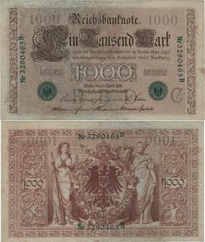 Q1390 Banknote Germany 1000 Marks 1910 UNC -> Make offer