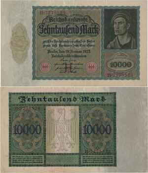 Q1393 Banknote Germany 10000 Reichmarks 1922 AU -> Make offer