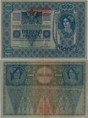 Q1412 Banknote Austria Deutschösterreich 1000 Kronen 1902-> Make offer