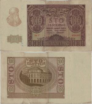 Q1414 Banknote Poland 100 Zlotych 1940 -> Make offer