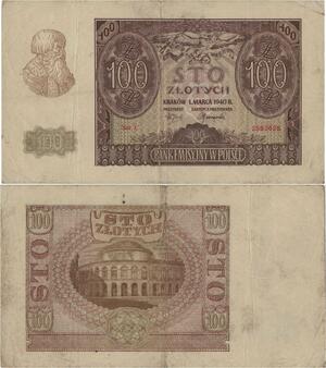 Q1415 Banknote Poland 100 Zlotych 1940 -> Make offer