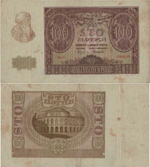Q1416 Banknote Poland 100 Zlotych 1940 -> Make offer