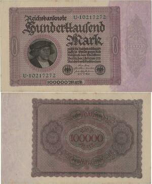 Q1455 Banknote Germany 100000 Marks Georg Gisze 1923 -> Make offer