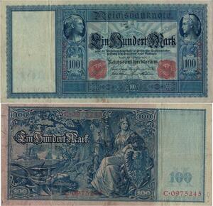 Q1472 Banknote Germany 100 Marks 1908 -> Make offer