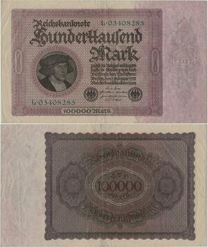 Q1477 Banknote Germany 100000 Marks 1923 Georg Gisze -> Make offer