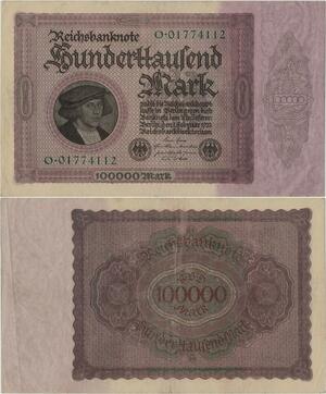 Q1478 Banknote Germany 100000 Marks 1923 Georg Gisze AU -> Make offer