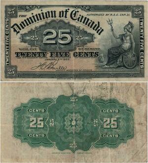 Q1485 Banknote Canada 25 Cents 1900 -> Make offer