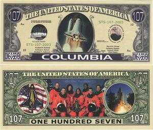 Q1503 Banknote USA NASA Columbia Space Shuttle 2003 UNC -> Make offer