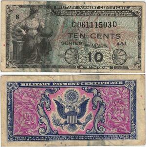 Q1510 Banknote USA 10 Cents Military Payment 1951 -> Make offer