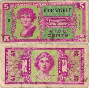 Q1511 Banknote USA 5 Cents Military Payment 1958 -> Make offer