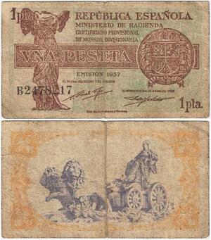 Q1854 Banknote Spain 1 Peseta 1937 -> Make offer