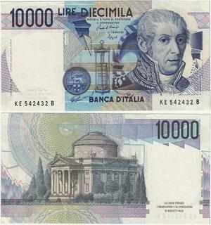 Q1925 Banknote Italy 10000 Lire Alessandro Volta Ciampi Stevani 1984 UNC