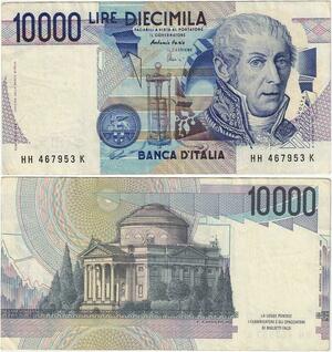 Q1926 Banknote Italy 10000 Lire Alessandro Volta 1984-1998 -> Make offer