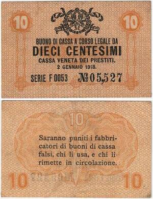 Q1954 Banknote Italy 10 Centesimi 1918 -> Make offer