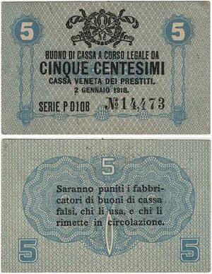 Q1956 Banknote Italy 5 Centesimi 1918 -> Make offer