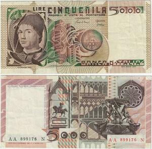 Q1978 Banknote Italy 5000 Lire 1979 AU -> Make offer