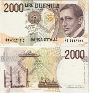 Q1981 Italy 2000 Lire Guglielmo Marconi 1990 UNC -> Make offer