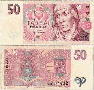 Q2001 Banknote Czech Republic 50 Korun Agnes Bohemia 1994 - Make Offer