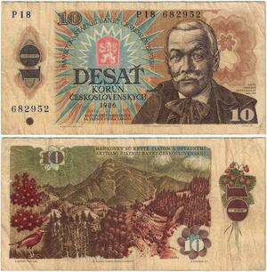 Q2004 Banknote Czechoslovakia 10 Korun Pavol Országh Hviezdoslav 1986 - Offer