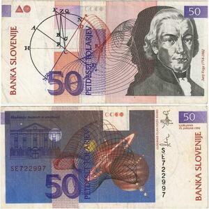 Q2076 Banknote Slovenia 50 Tolarjev Jurij Vega 1992 - Offer