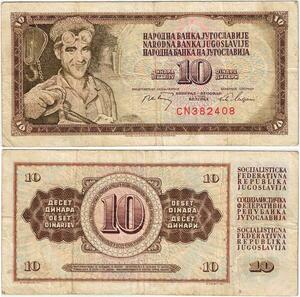 Q2188 Banknote Yugoslavia 10 Dinara 1968 - Offer