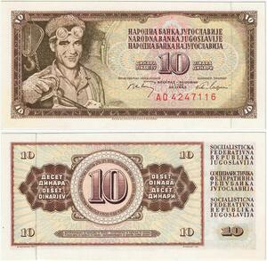 Q2191 Banknote Yugoslavia 10 Dinara 1968 UNC - Offer