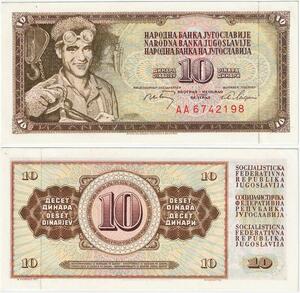 Q2200 Banknote Yugoslavia 10 Dinara 1968 UNC - Offer