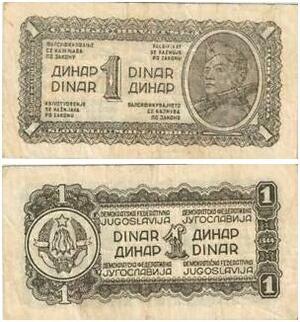 Q2240 Banknote Yugoslavia 1 Dinar 1944 - Offer