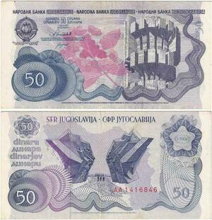 Q2277 Banknote Yugoslavia 50 Dinara 1990 - Offer
