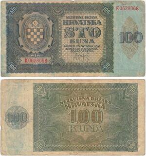 Q2500 Banknote Croatia 100 Kuna Ruđer Boskovic 1941 -- Make Offer