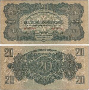 Q2617 Banknote Hungary 20 Pengő 1944 -- Make Offer