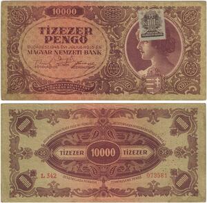 Q2622 Banknote Hungary 10000 Pengő 1945 Stamp Magyar Nemzeti Bank AU - Offer