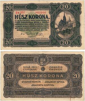 Q2639 Banknote Hungary 20 Korona 1920 AU -- Make Offer