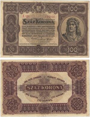Q2646 Banknote Hungary 100 Korona King Mátyás 1920 -- Make Offer