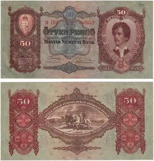 Q2652 Banknote Hungary 50 Pengő Sándor Petöfi 1932 UNC -- Make Offer