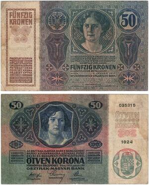 Q2653 Banknote Austria Hungary Habsburg 50 Kronen Korona 1914 -- Make Offer