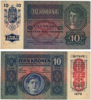 Q2662 Banknote Austria Hungary 10 Kronen Korona 1915 AU -- Make Offer