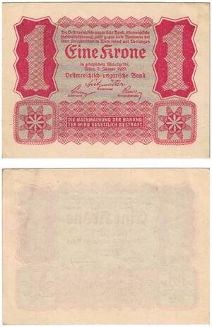 Q2665 Banknote Austria 1 Kronen 1922 UNC -- Make Offer