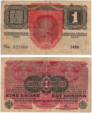 Q2666 Banknote Austria 1 Krone 1916 -- Make Offer