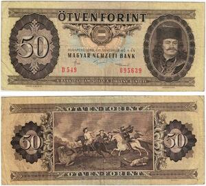 Q2674 Banknote Hungary 50 Forint Ferencz Rákóczi II 1986 -- Make Offer