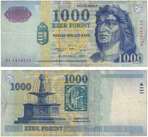 Q2700 Banknote Hungary 1000 Forint Matthias Corvinus 1998 -- Make Offer