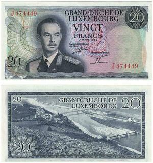 Q3427 Banknote Luxembourg 20 Francs Grand-Duc Jean 1966 UNC - Make Offer